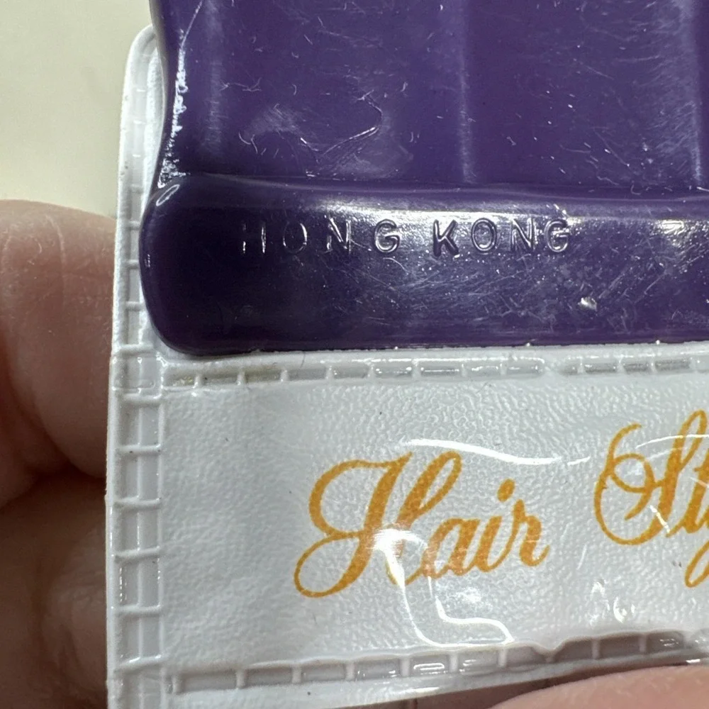 VTG Diane Hair Lift Pick Lot 2 Metal Pick Purple Wht Plastic Case 4